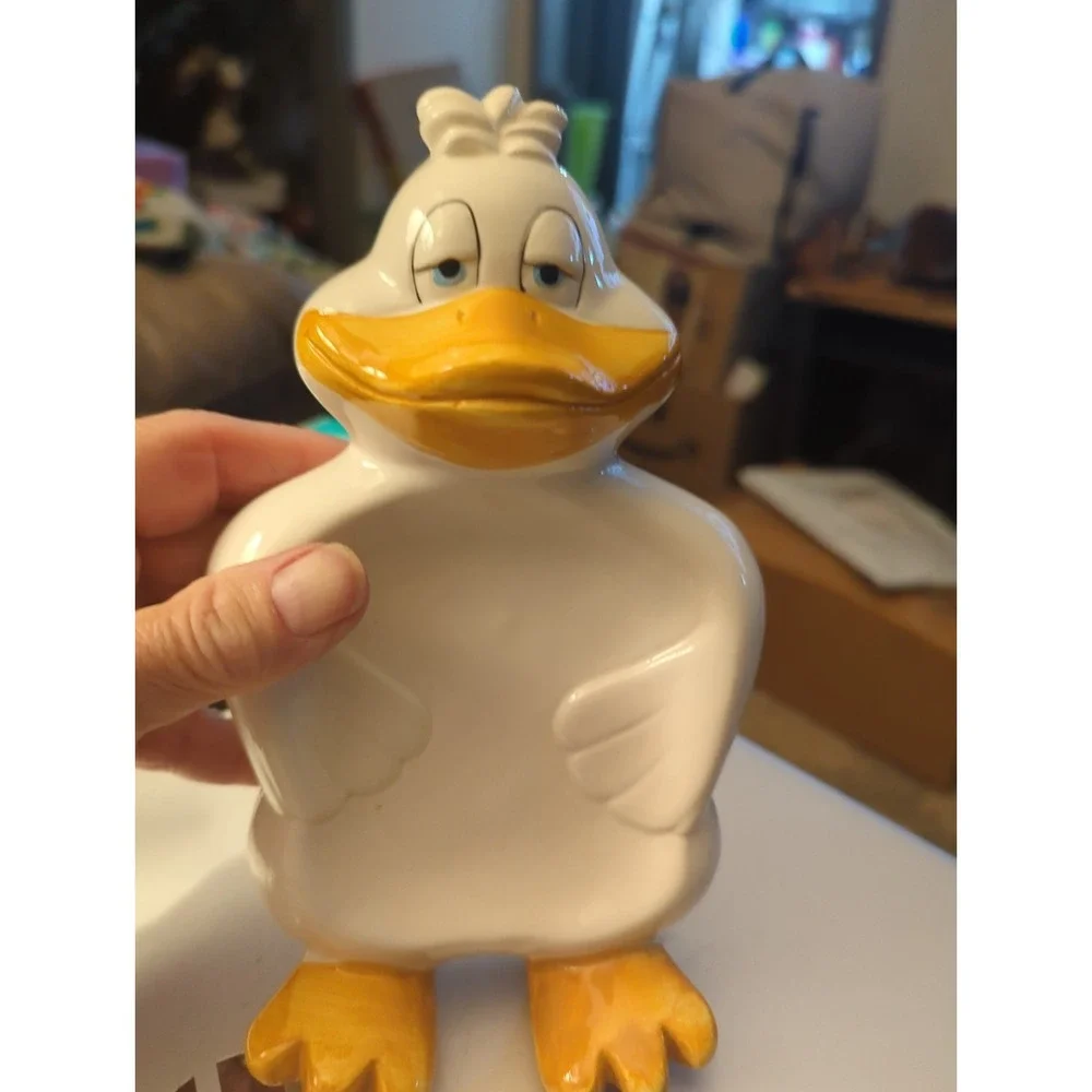 Vintage Ganz Anthropomorphic White Yellow Duck Soap Dish Decor